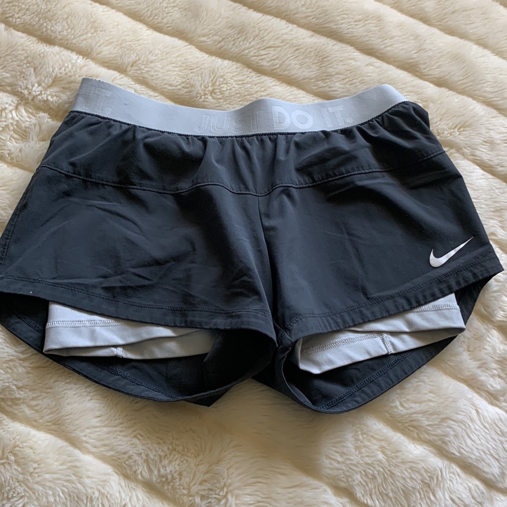 Nike Dri fit layered grey athletic shorts medium